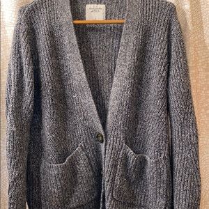 ABERCROMBIE HEATHER GREY CARDIGAN